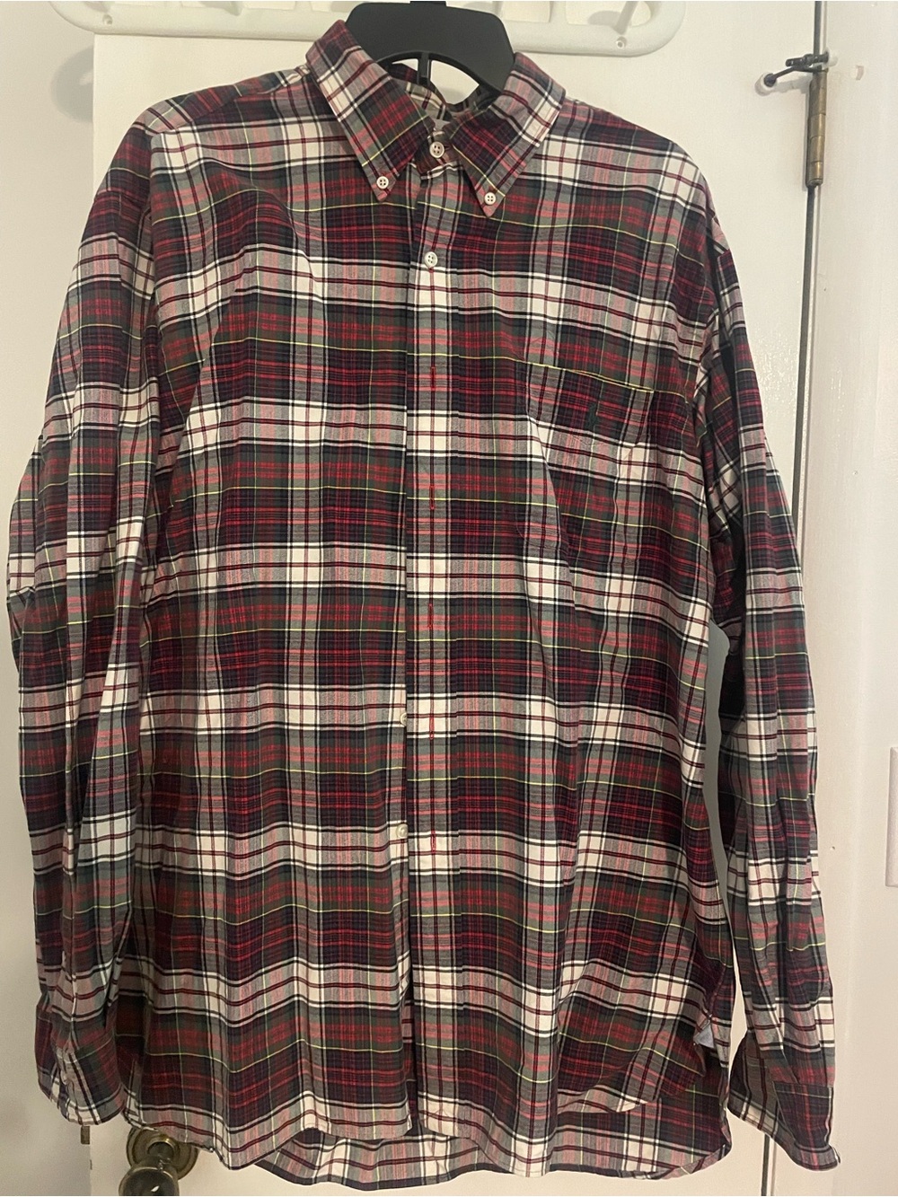 Men's Ralph Lauren Red and Green Plaid Button-Down Shirt